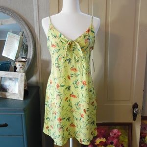 Sun Dress Yellow Floral Tie Front NWT